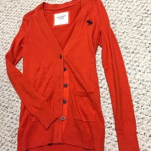 Abercrombie & Fitch orange cardigan